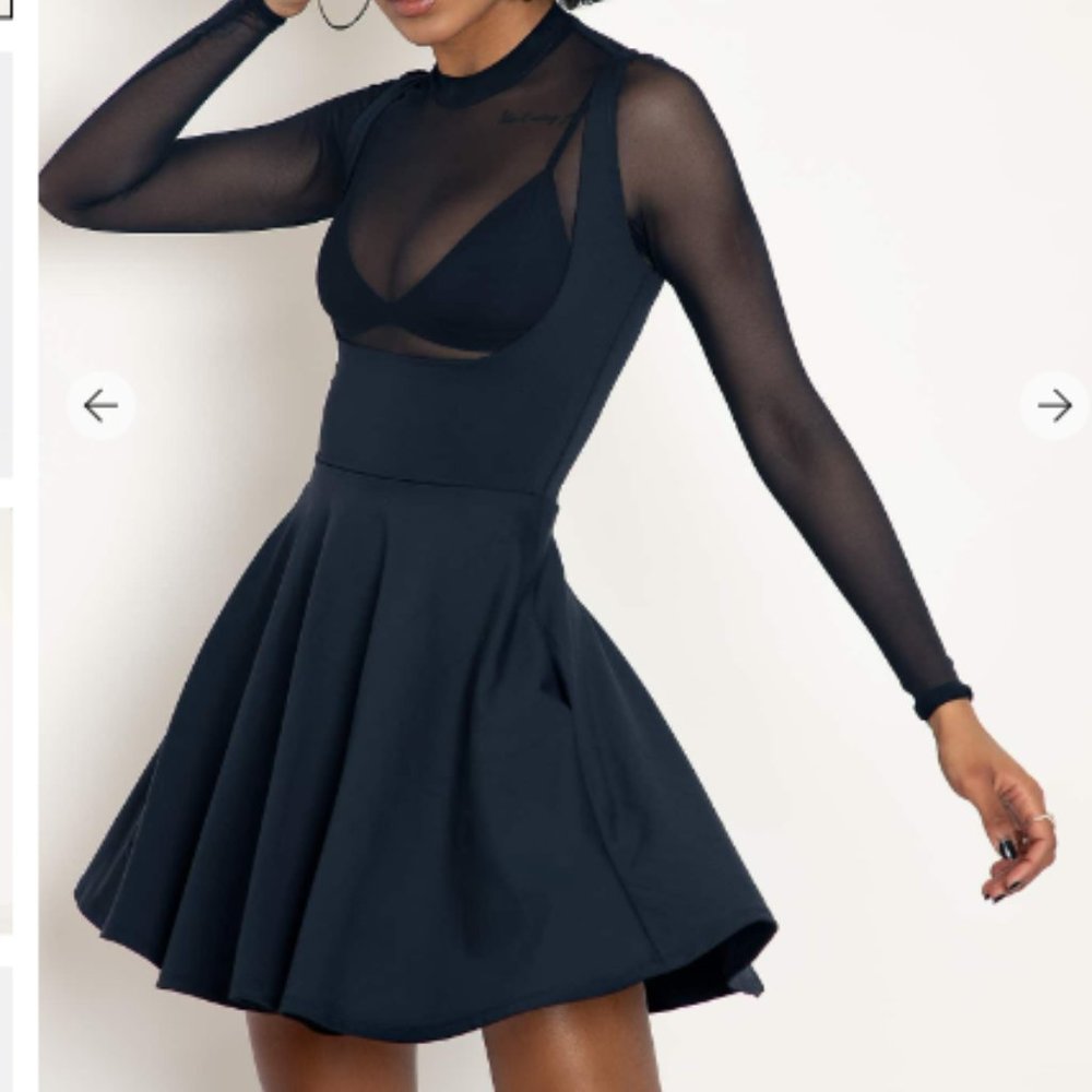 Black Milk SHOW US YA TOPS Matte Black Underbust Dress ~ EUC ~ Size Large
